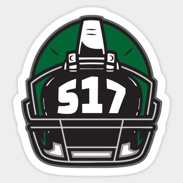 Retro Football Helmeet 517 Area Code Lansing Michigan Football Sticker by SLAG_Creative